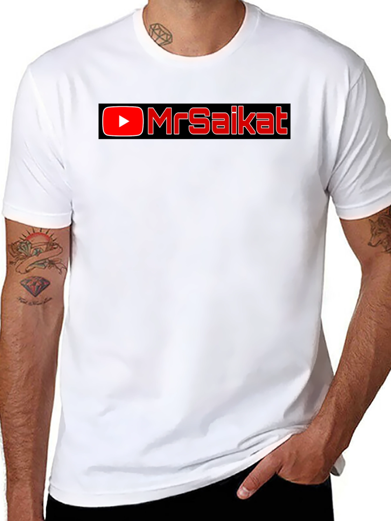 MrSaikat Black Cotton Graphic Tee