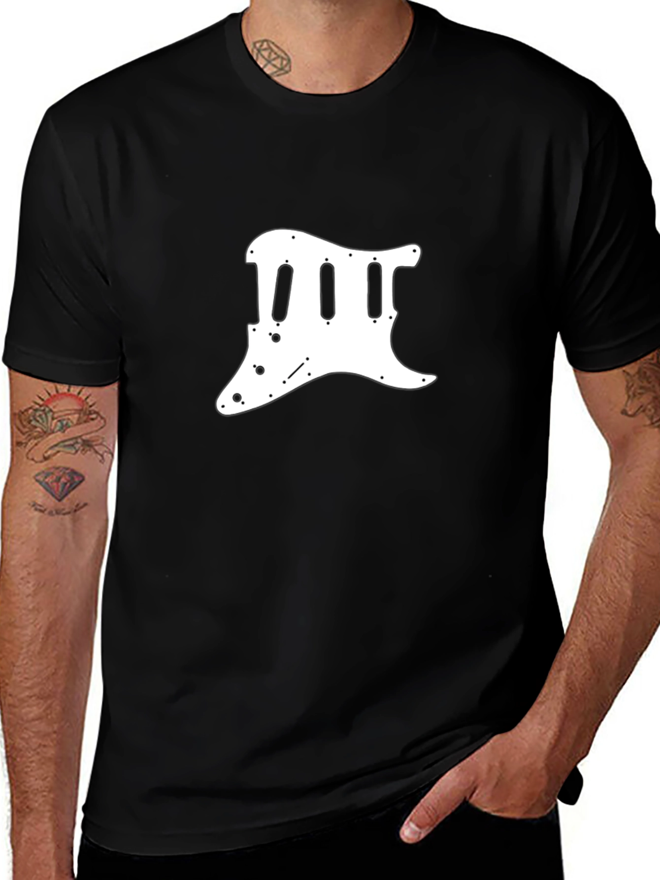 Guitar Pickguard T-Shirt - Black