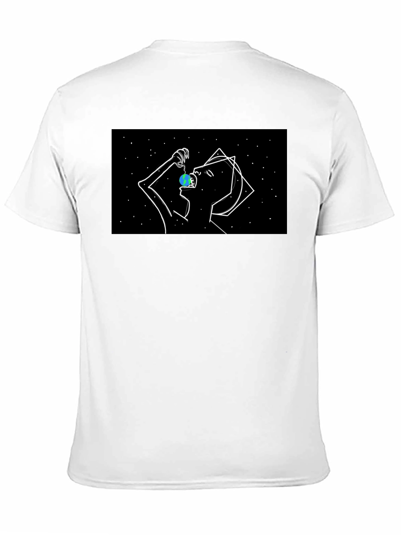 Abstract Space Eater Graphic Tee - Black