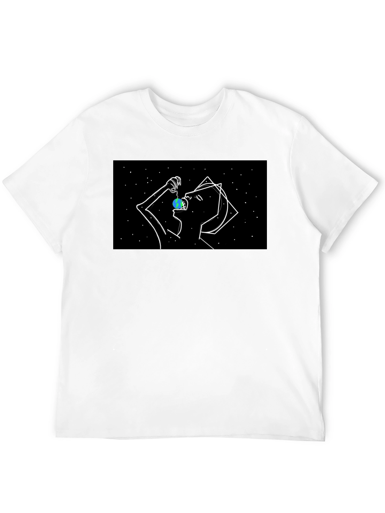 Abstract Space Eater Graphic Tee - Black