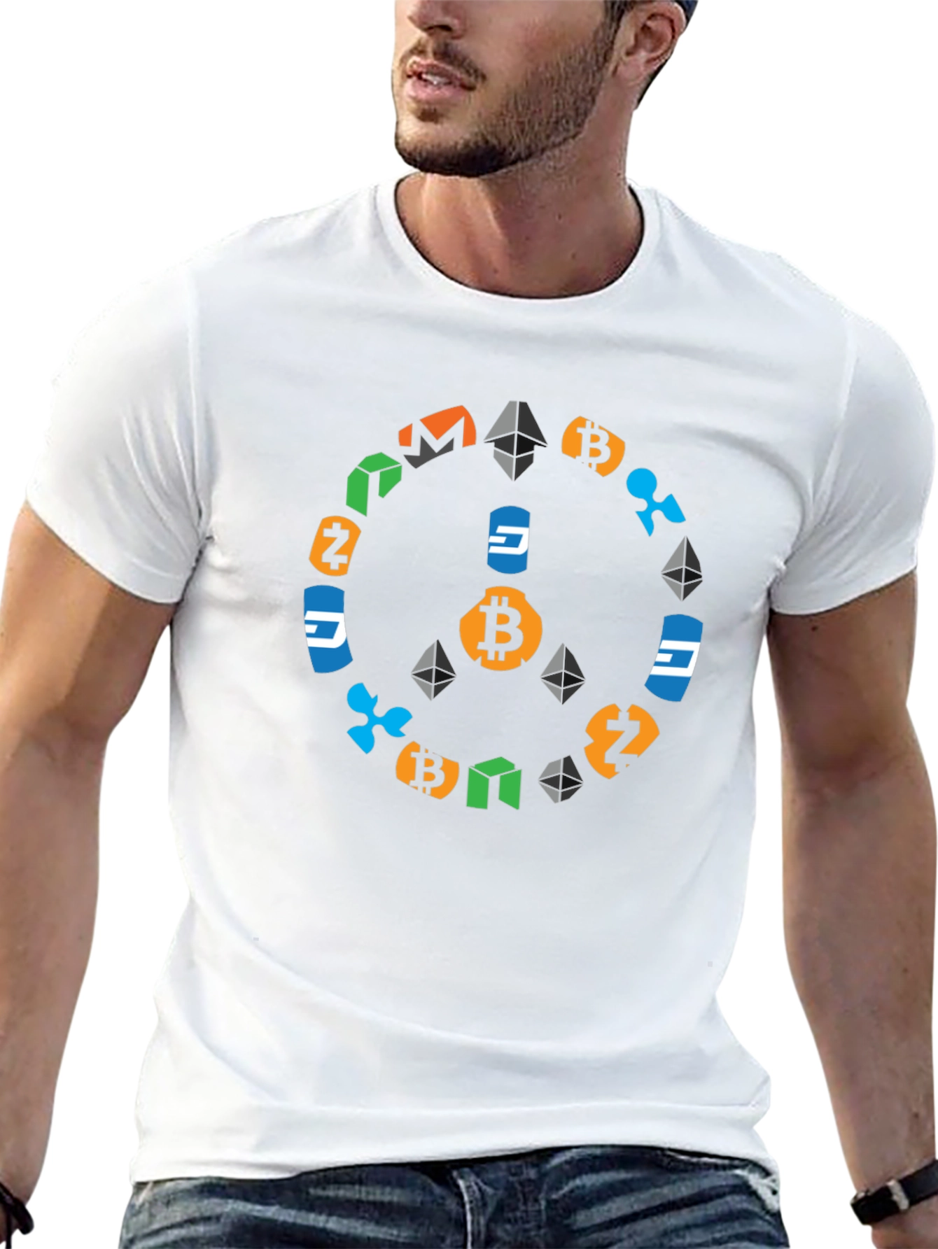 Crypto Peace Sign Black T-Shirt