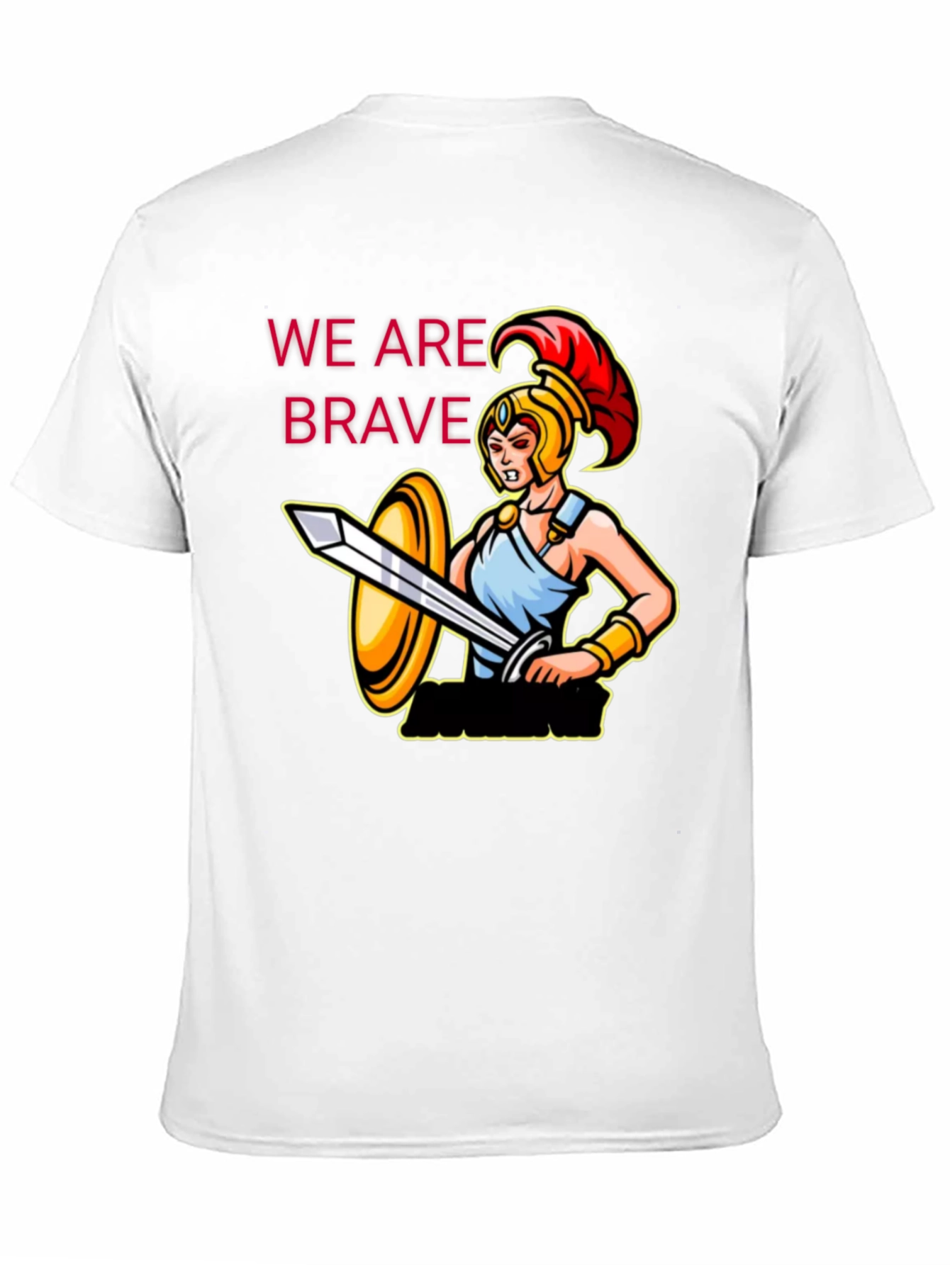 Brave Warrior Graphic Tee - Black Cotton T-Shirt