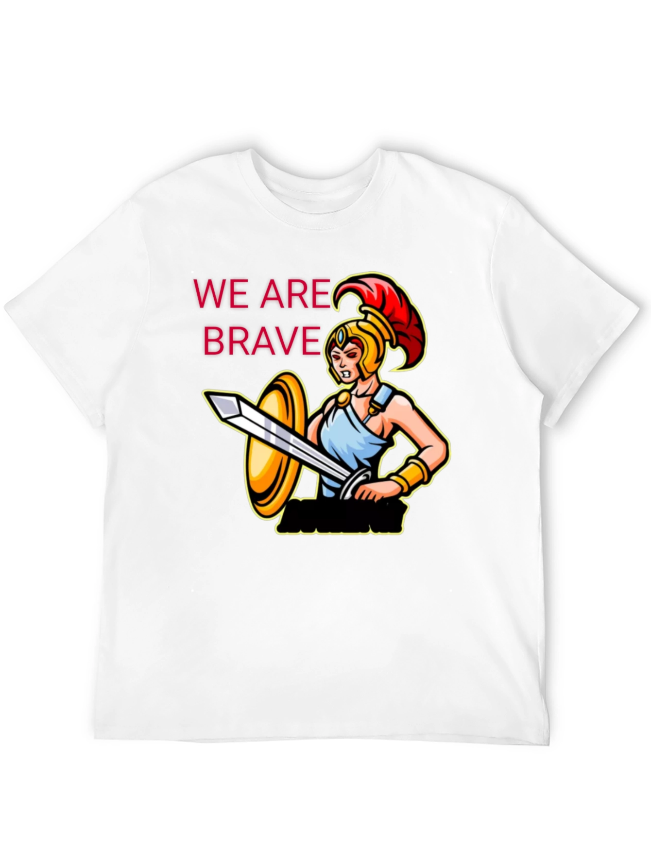 Brave Warrior Graphic Tee - Black Cotton T-Shirt