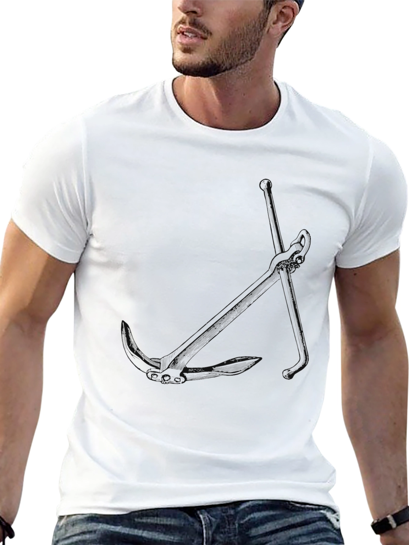 Classic Black Cotton Blend Mens T-Shirt