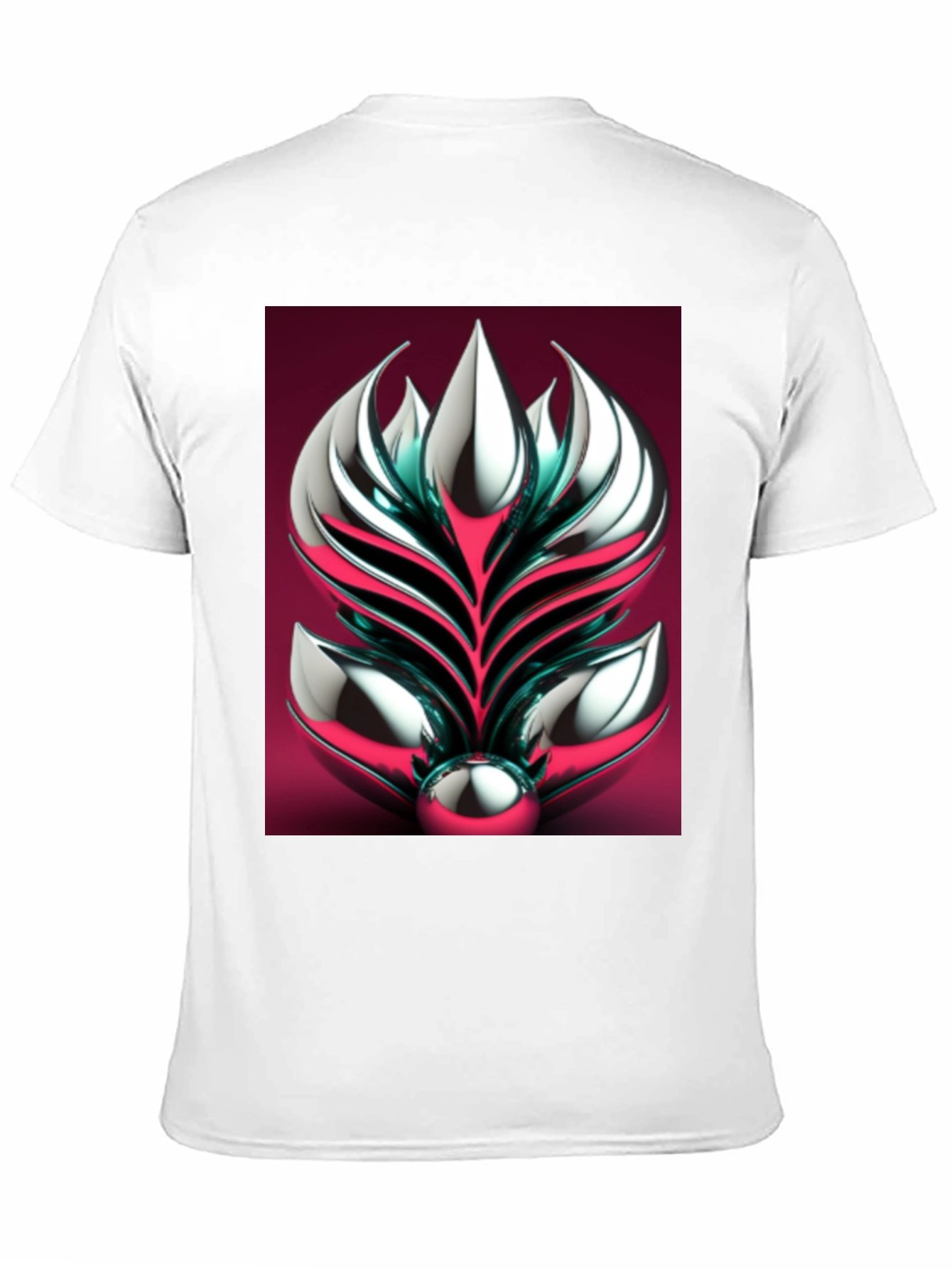 Metallic Floral Graphic Tee - Modern Art Design