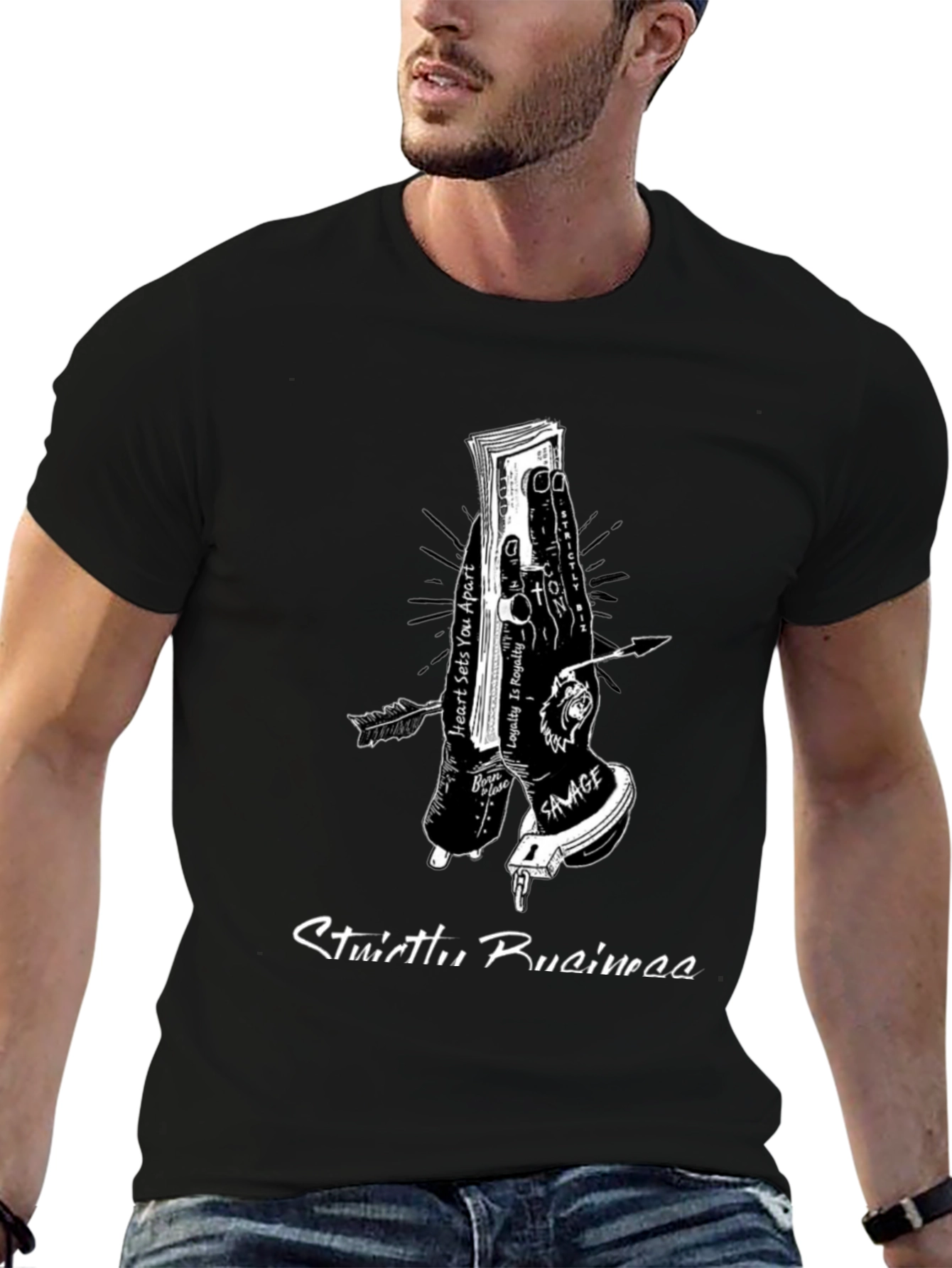 Strictly Business Graphic Tee - Black