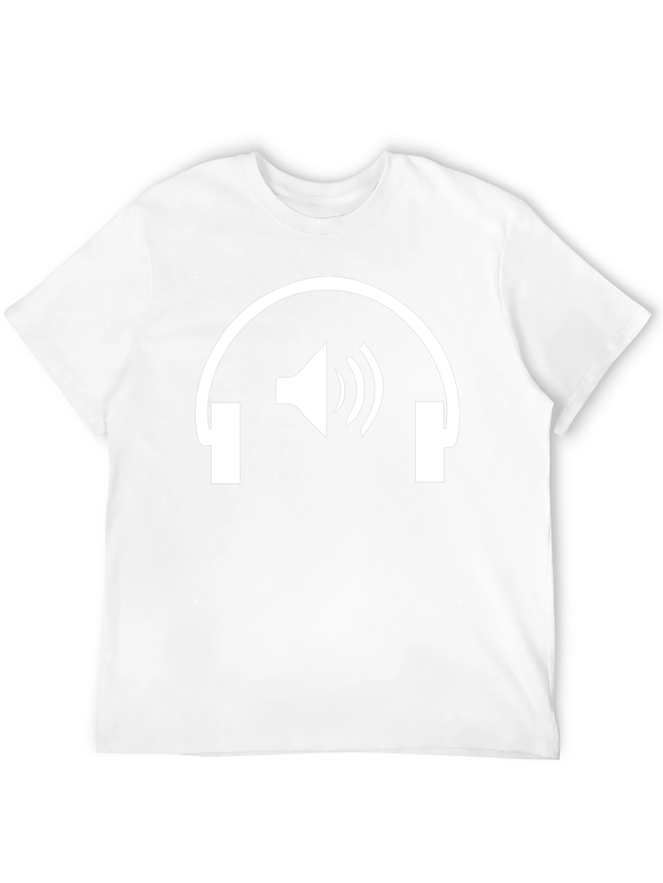 Headphones Speaker Graphic Tee - Black Cotton T-Shirt