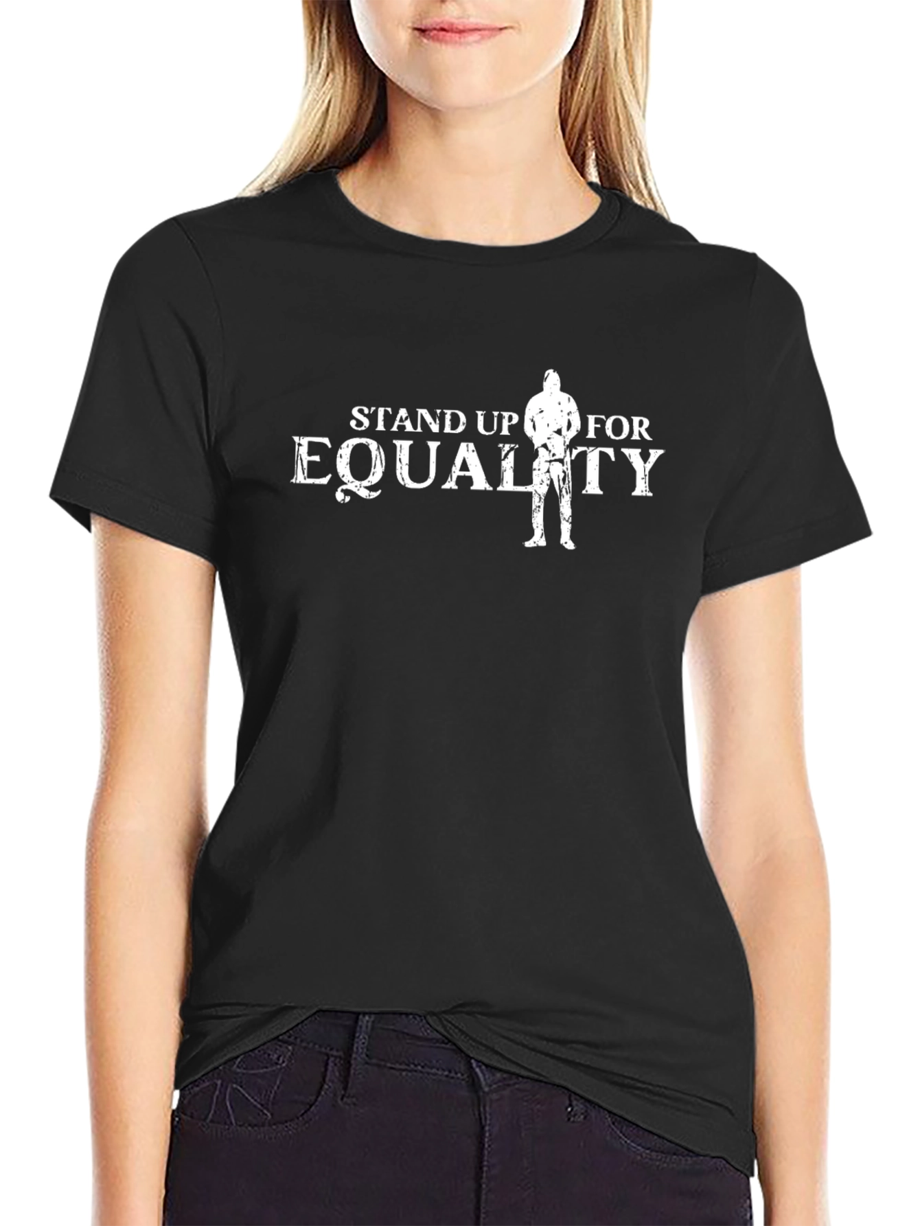 Stand Up For Equality Black Graphic T-Shirt