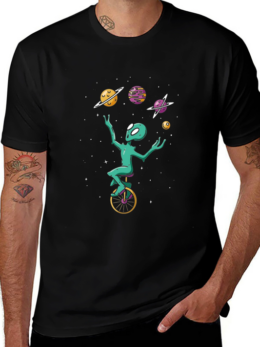 Alien Juggling Planets Graphic Tee