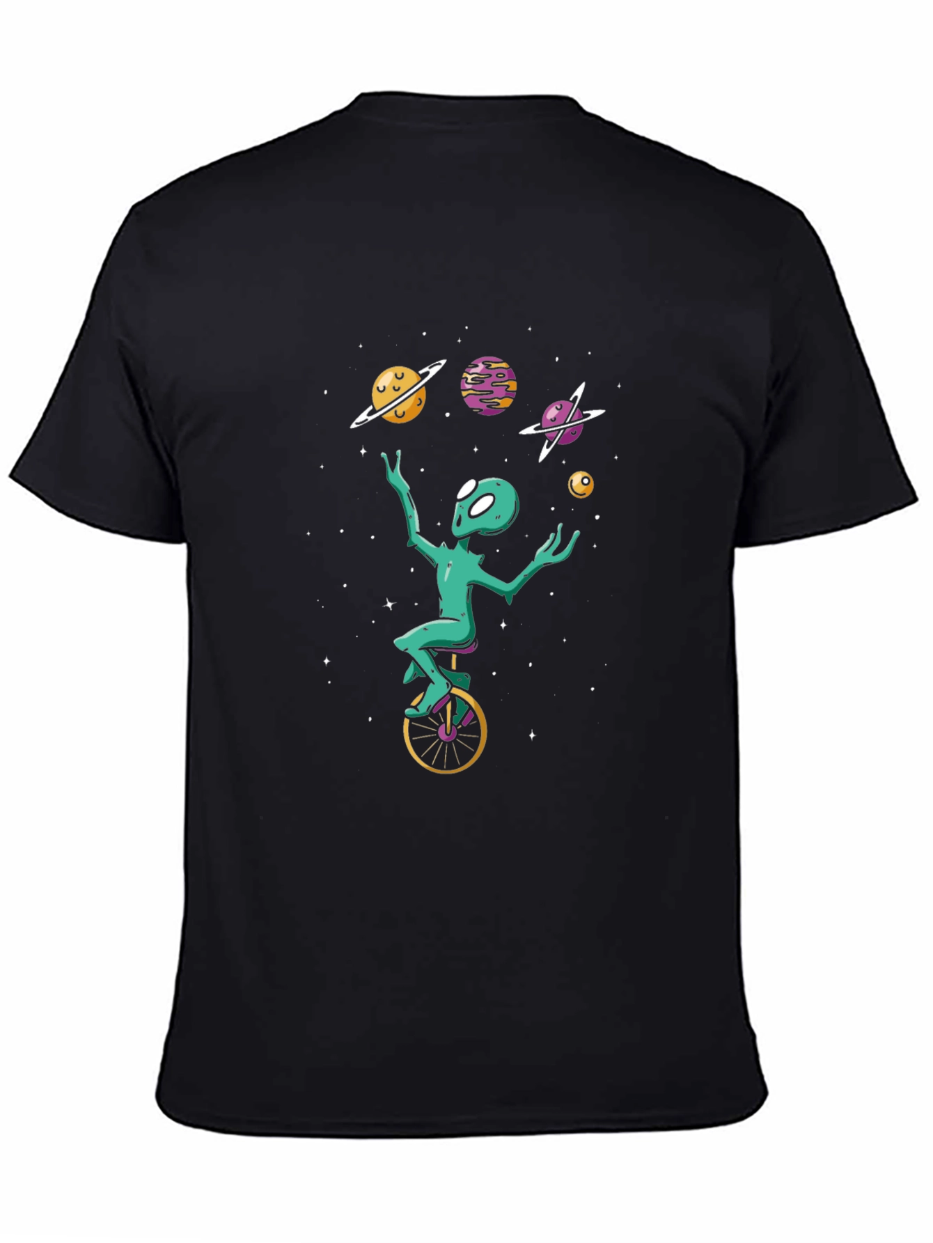 Alien Juggling Planets Graphic Tee