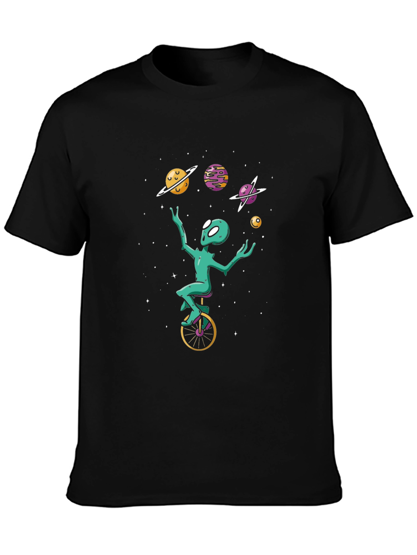 Alien Juggling Planets Graphic Tee