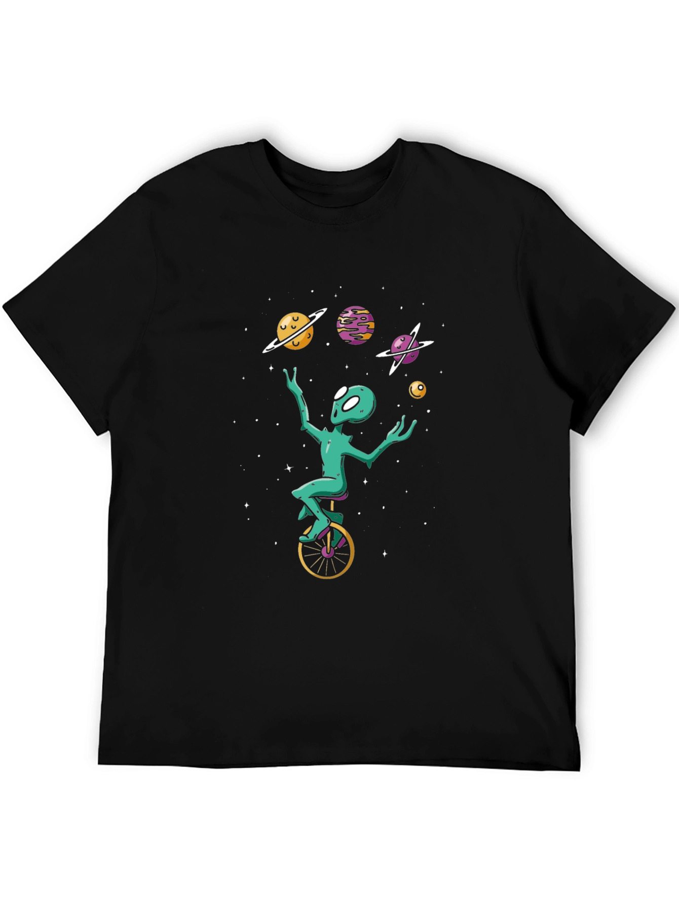 Alien Juggling Planets Graphic Tee