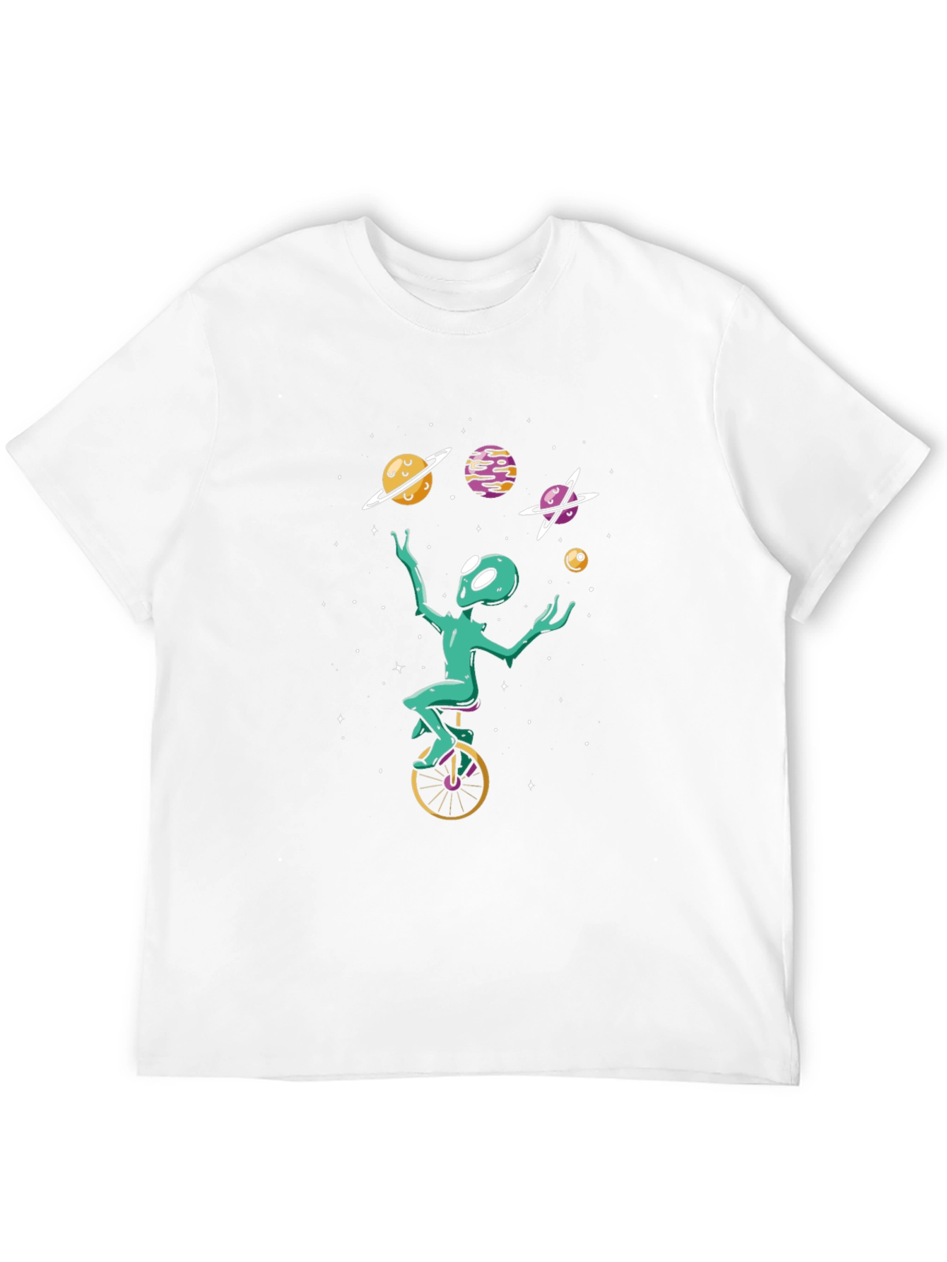 Alien Juggling Planets Graphic Tee