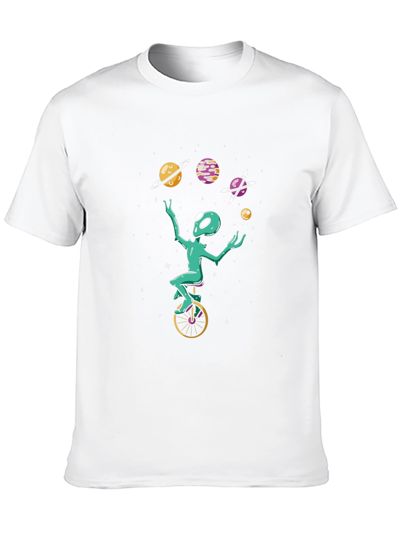 Alien Juggling Planets Graphic Tee