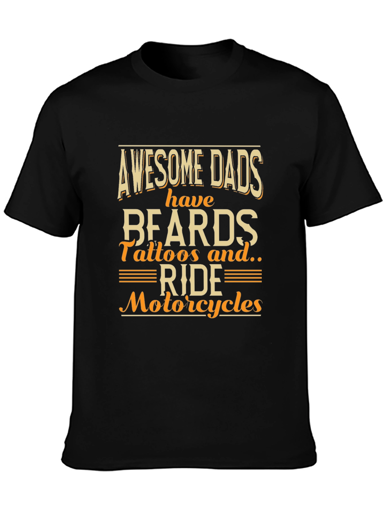 Awesome Dads T-Shirt - Beards Tattoos Motorcycles