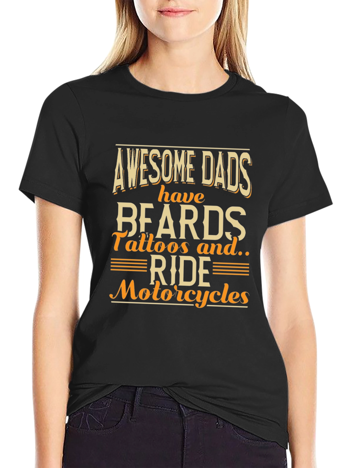 Awesome Dads T-Shirt - Beards Tattoos Motorcycles