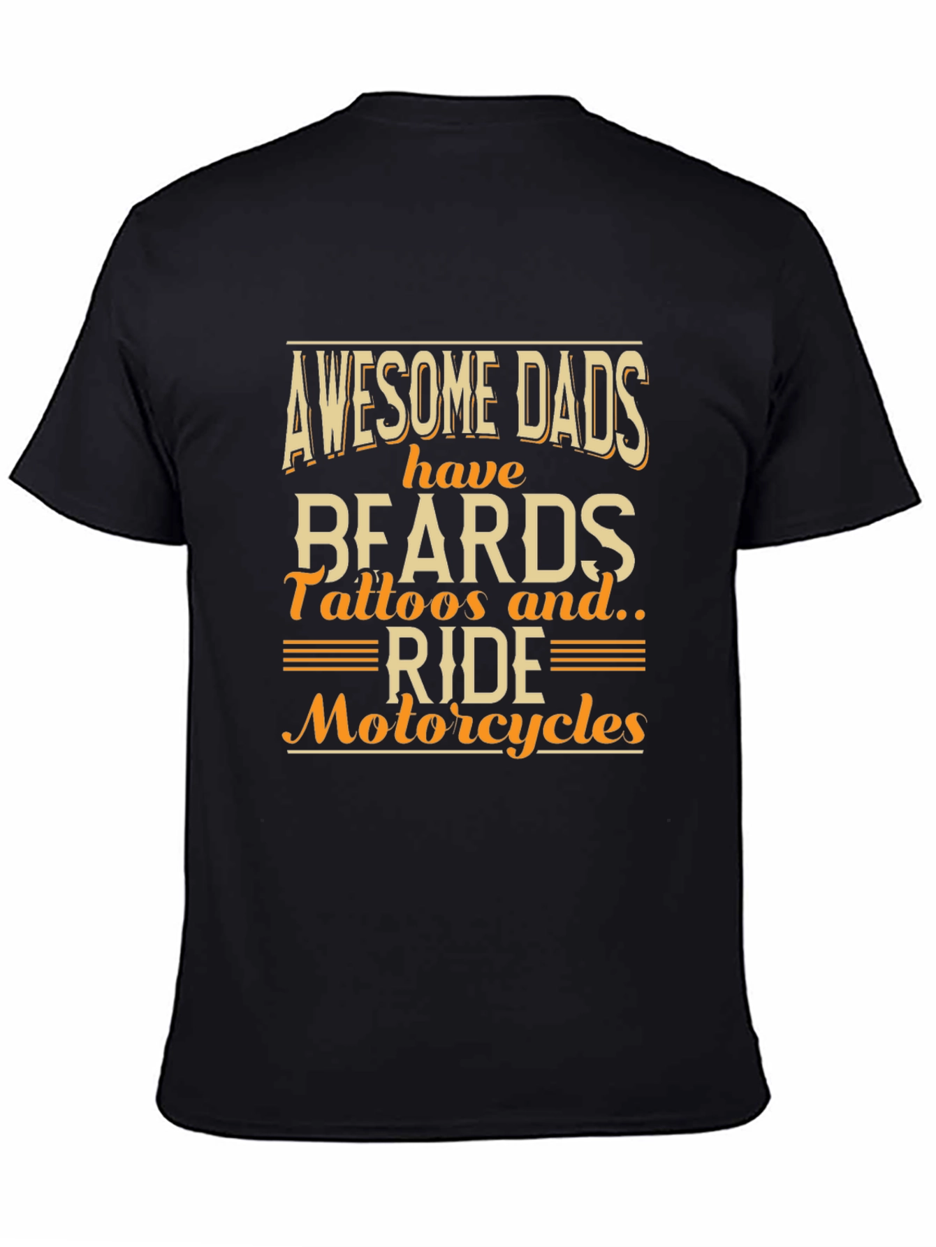 Awesome Dads T-Shirt - Beards Tattoos Motorcycles