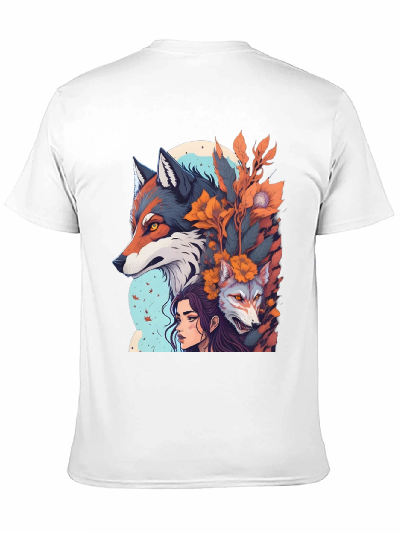 Wolf & Woman Graphic T-Shirt - Unique Design