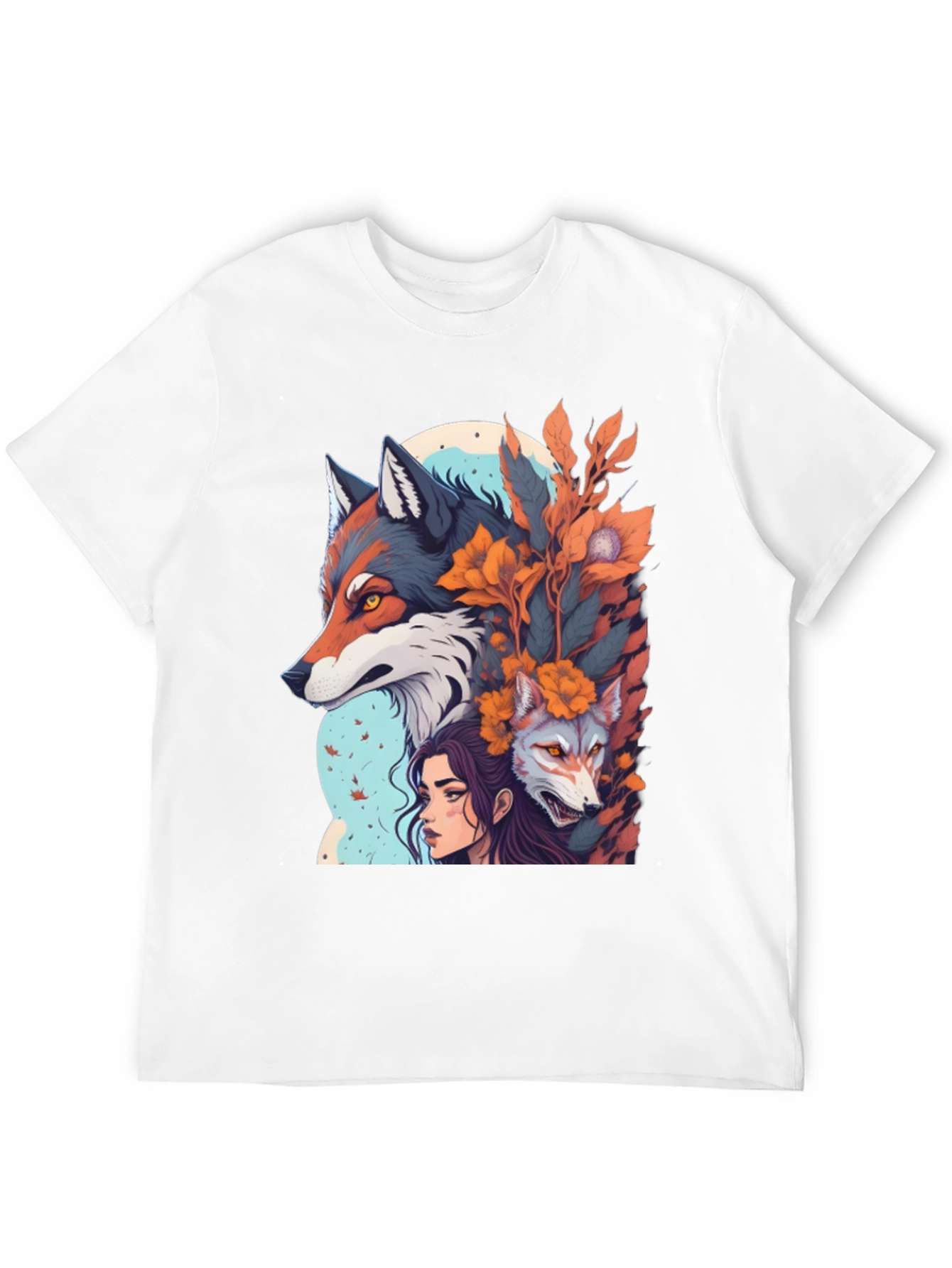 Wolf & Woman Graphic T-Shirt - Unique Design