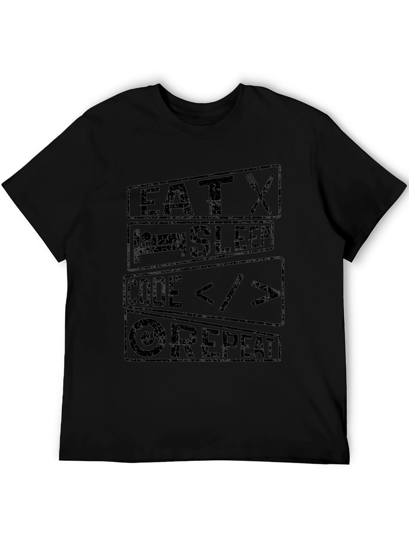 Eat Sleep Code Repeat Graphic Tee - Programmer T-Shirt