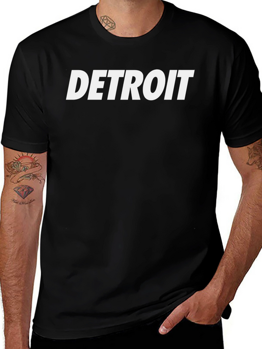Detroit Graphic Tee - Classic Black Cotton T-Shirt