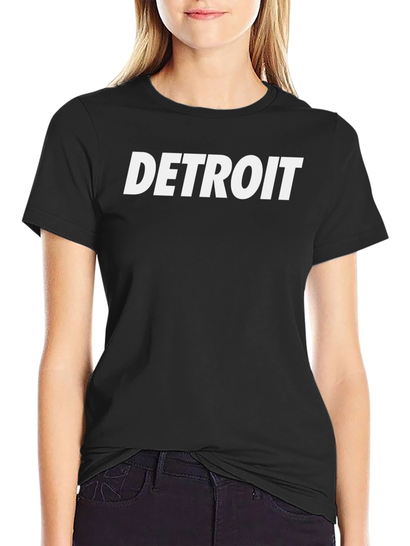 Detroit Graphic Tee - Classic Black Cotton T-Shirt