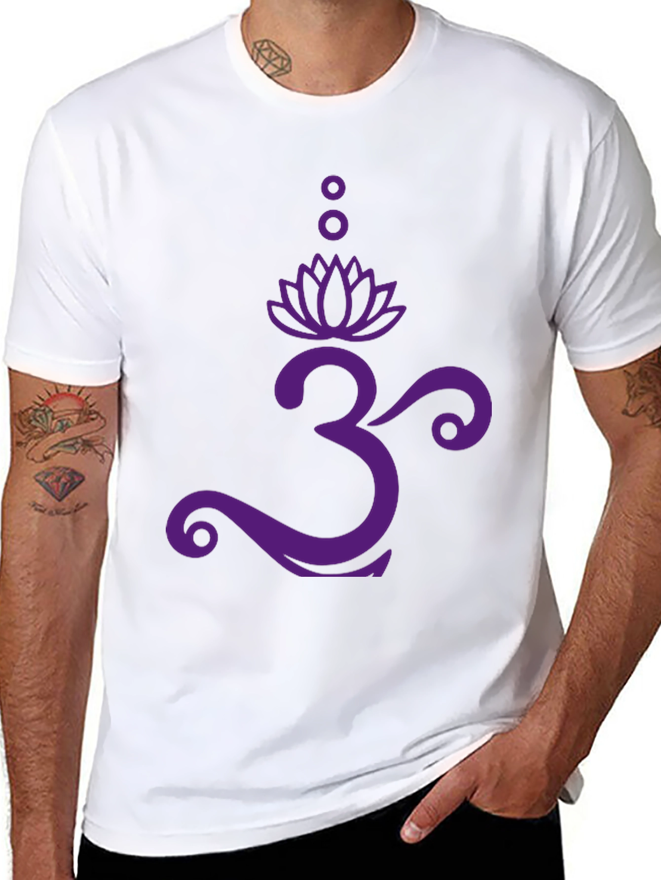 Om Lotus Graphic Tee - Black Cotton T-Shirt