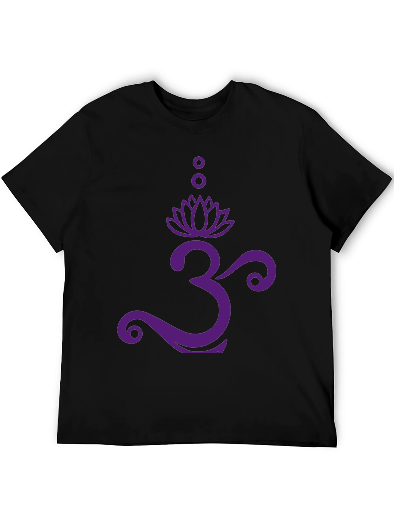 Om Lotus Graphic Tee - Black Cotton T-Shirt