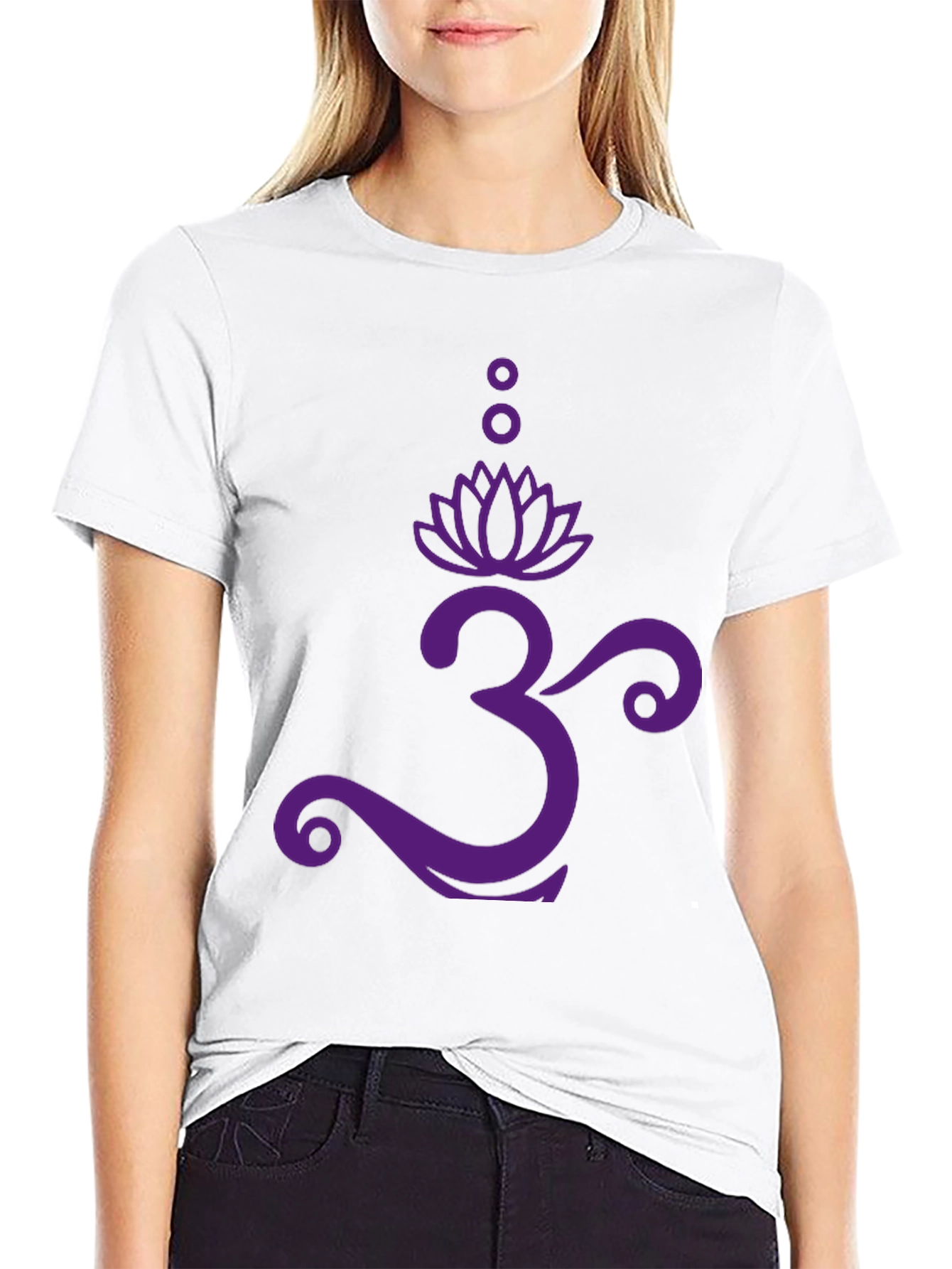 Om Lotus Graphic Tee - Black Cotton T-Shirt