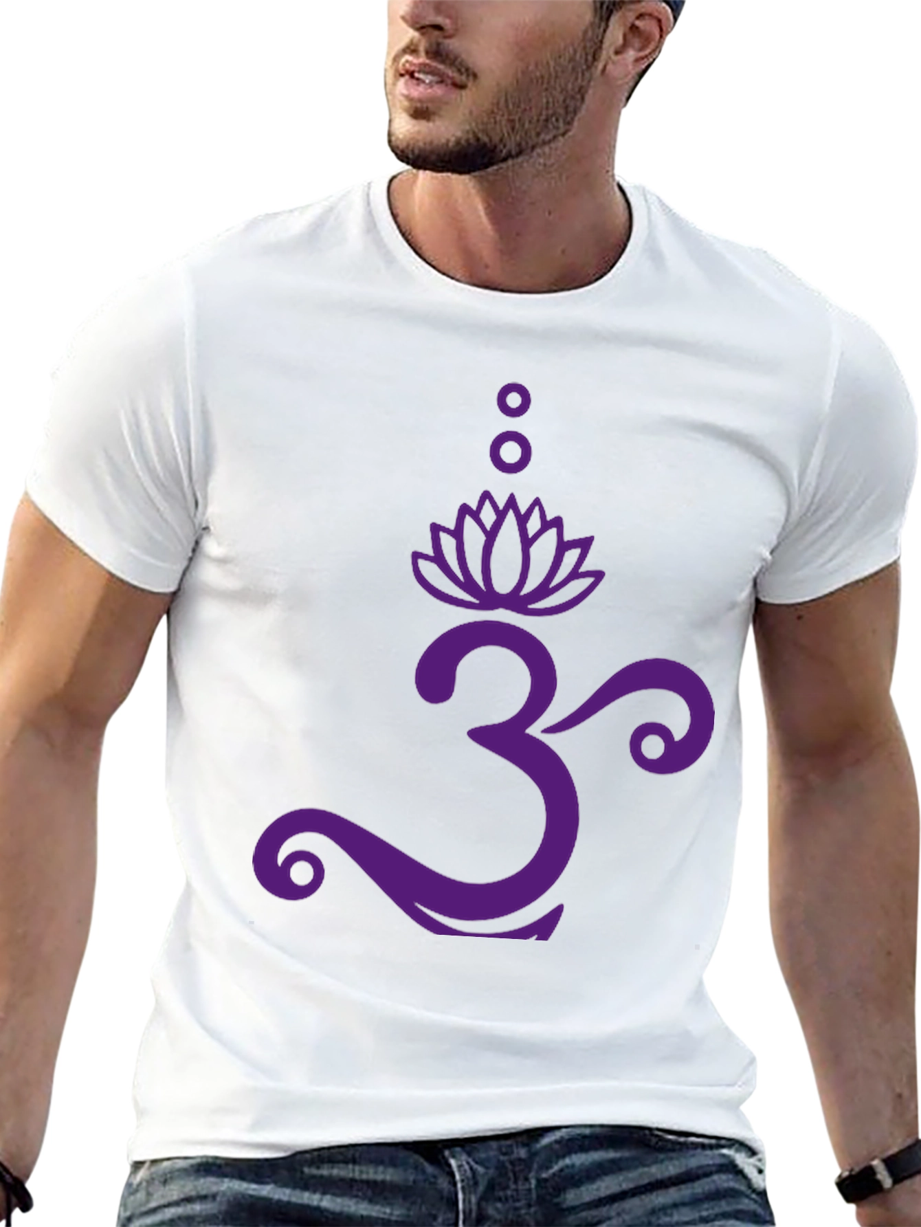 Om Lotus Graphic Tee - Black Cotton T-Shirt