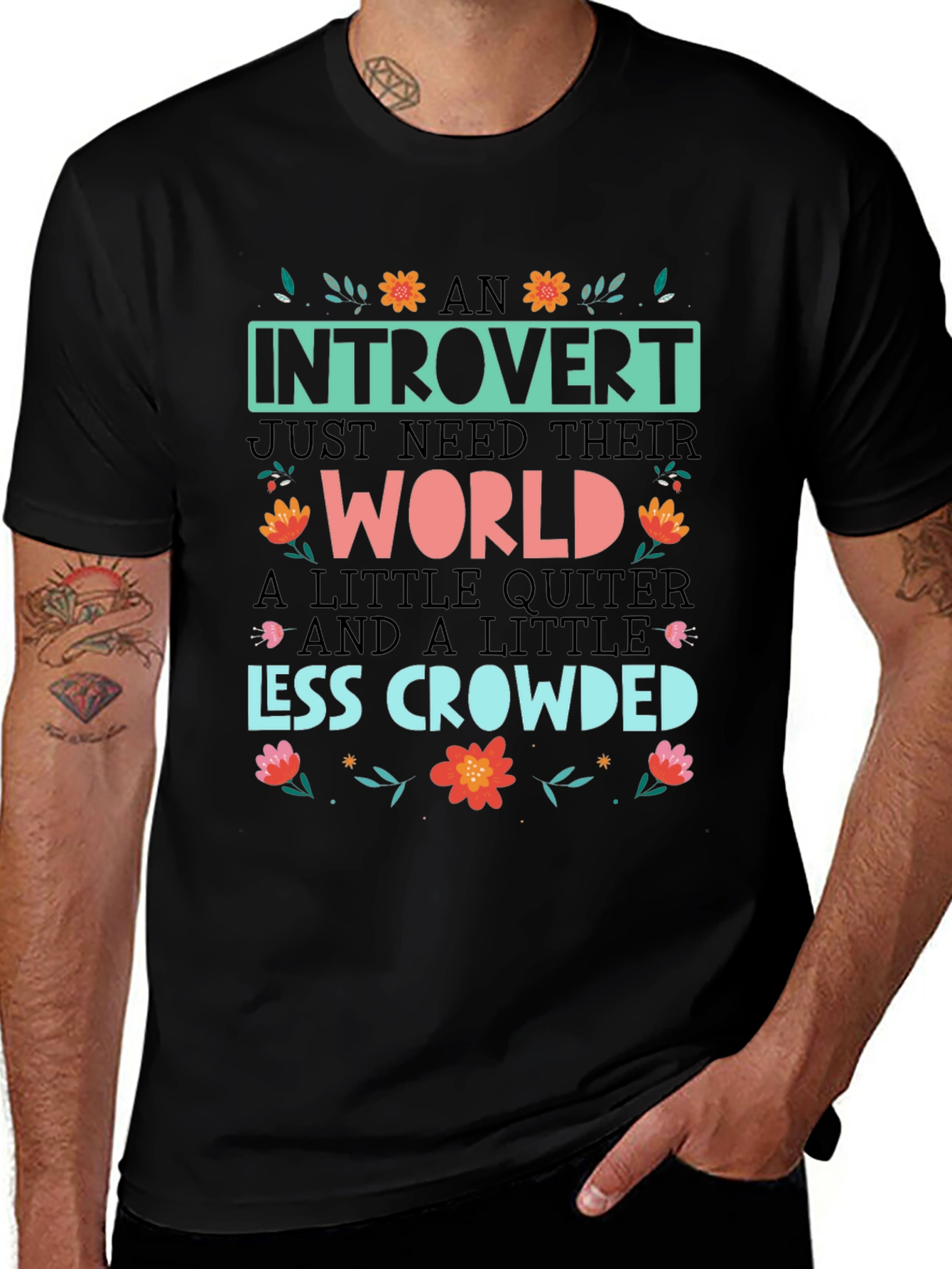 Introvert Graphic Tee - Quiet World Less Crowded