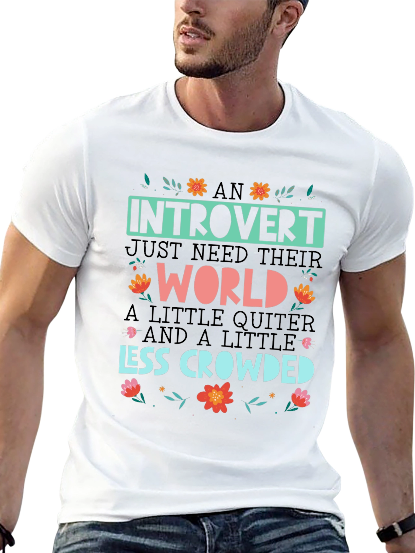 Introvert Graphic Tee - Quiet World Less Crowded