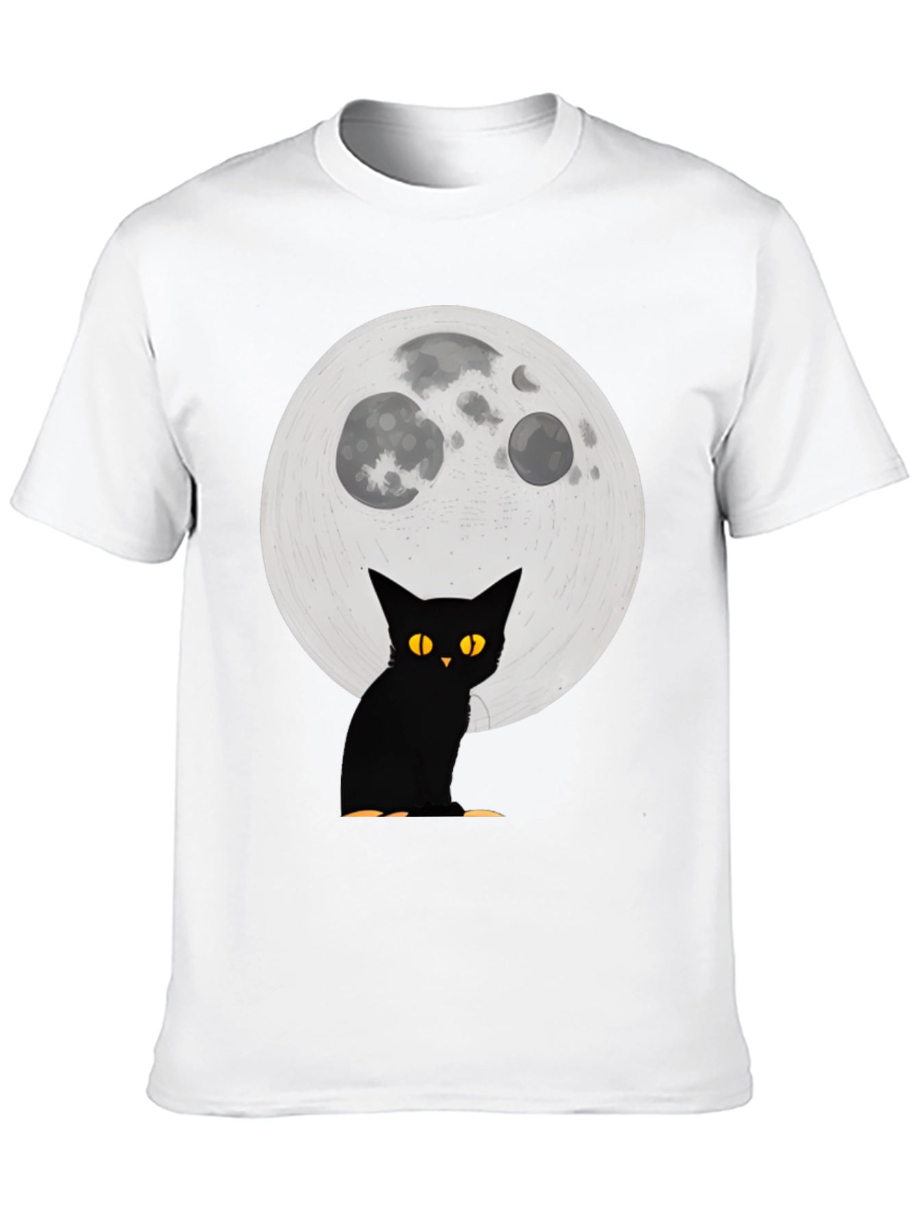 Black Cat Moon Graphic T-Shirt - Halloween Spooky Vibes