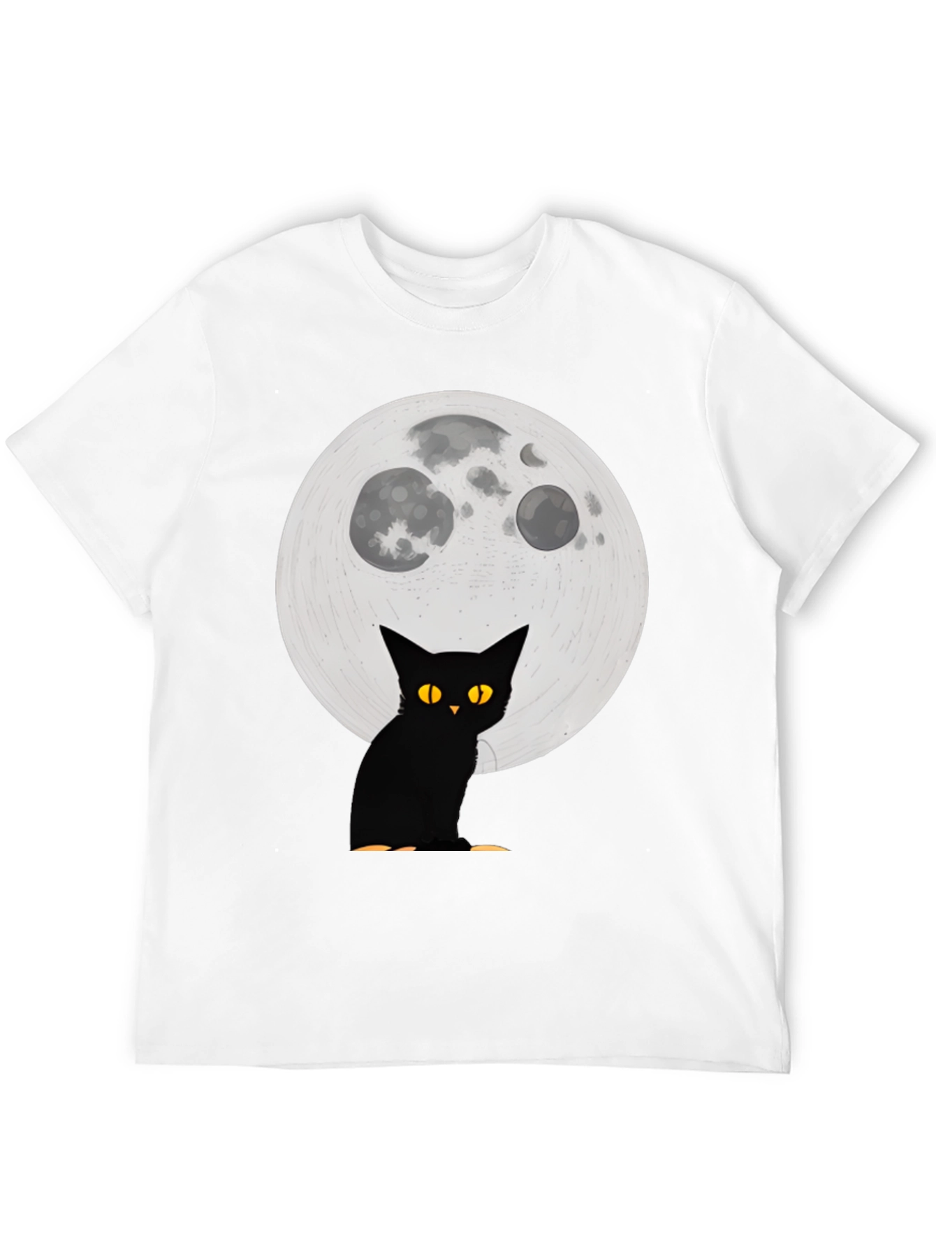Black Cat Moon Graphic T-Shirt - Halloween Spooky Vibes
