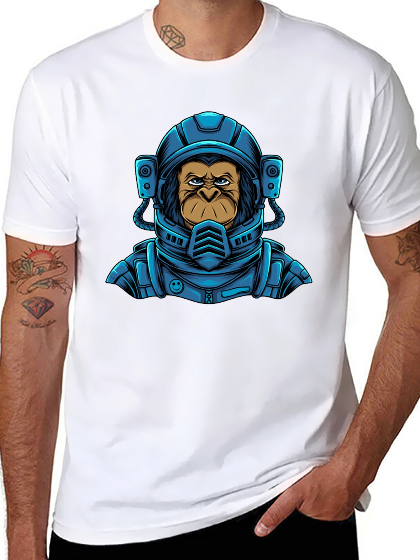 Ape Astronaut Graphic Tee - Cool Spaceman Monkey T-Shirt