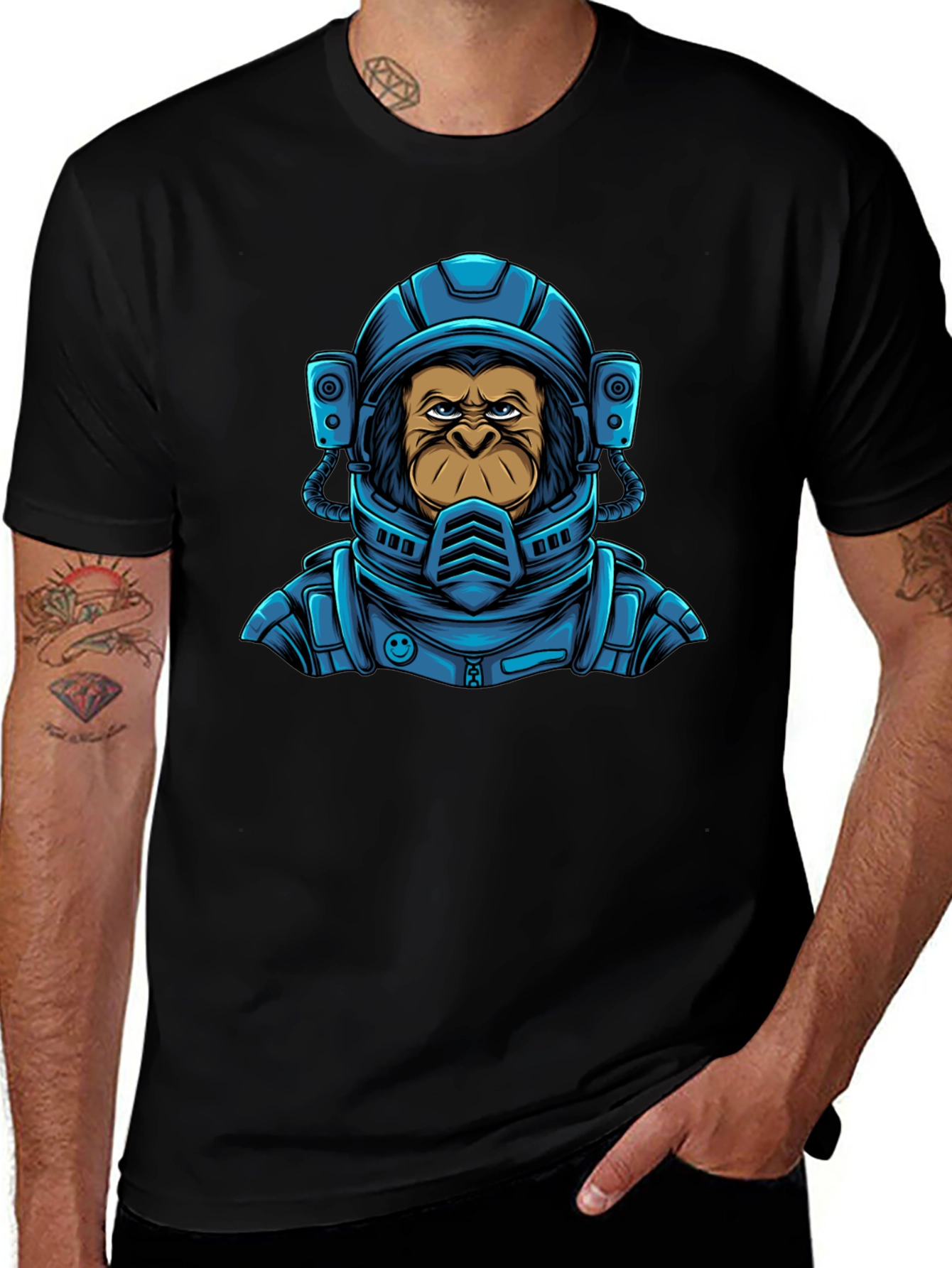 Ape Astronaut Graphic Tee - Cool Spaceman Monkey T-Shirt