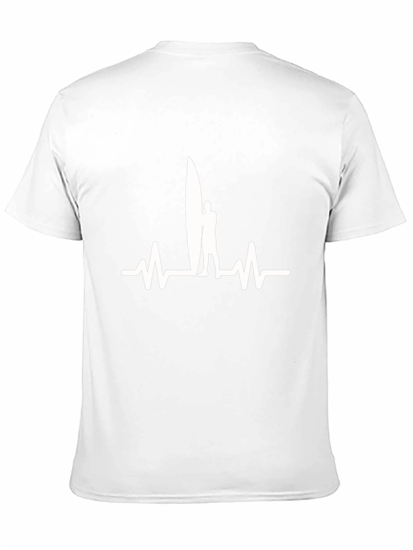 Surfer Heartbeat Graphic Tee - Black Cotton T-Shirt