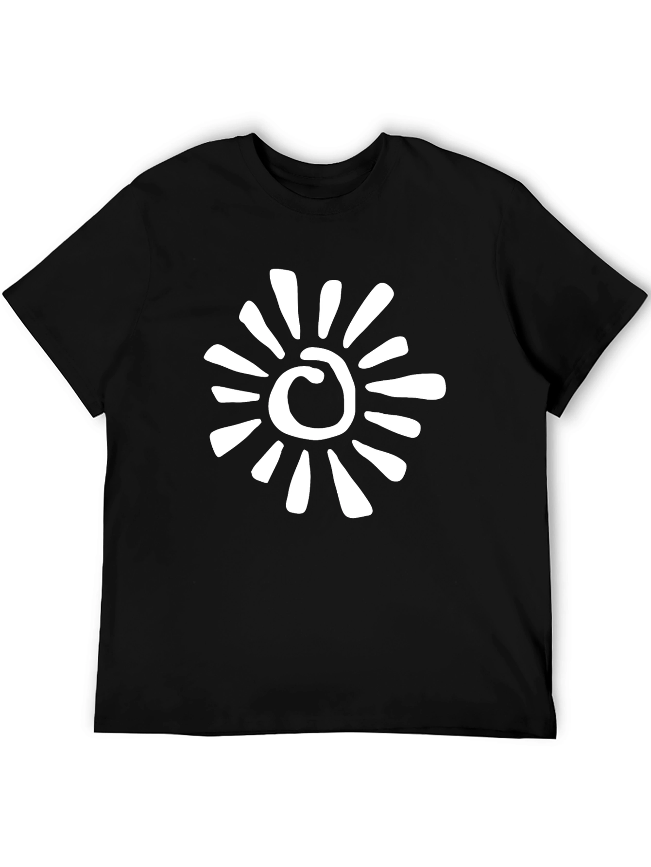 Abstract Sun Graphic Black T-Shirt