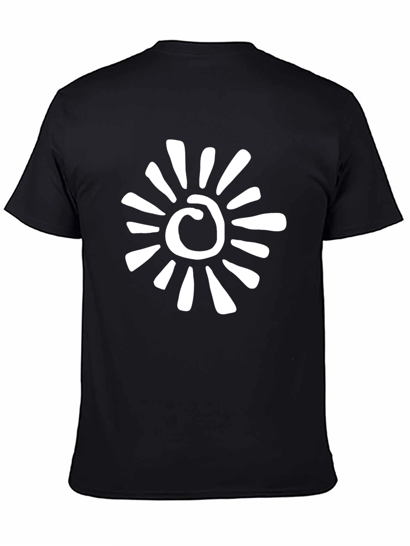 Abstract Sun Graphic Black T-Shirt