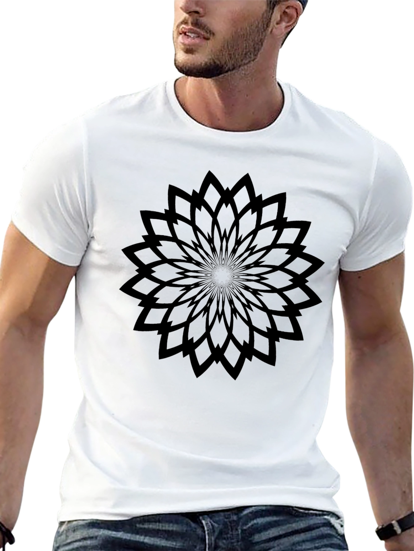 Black Mandala Graphic Tee - Modern Casual Style