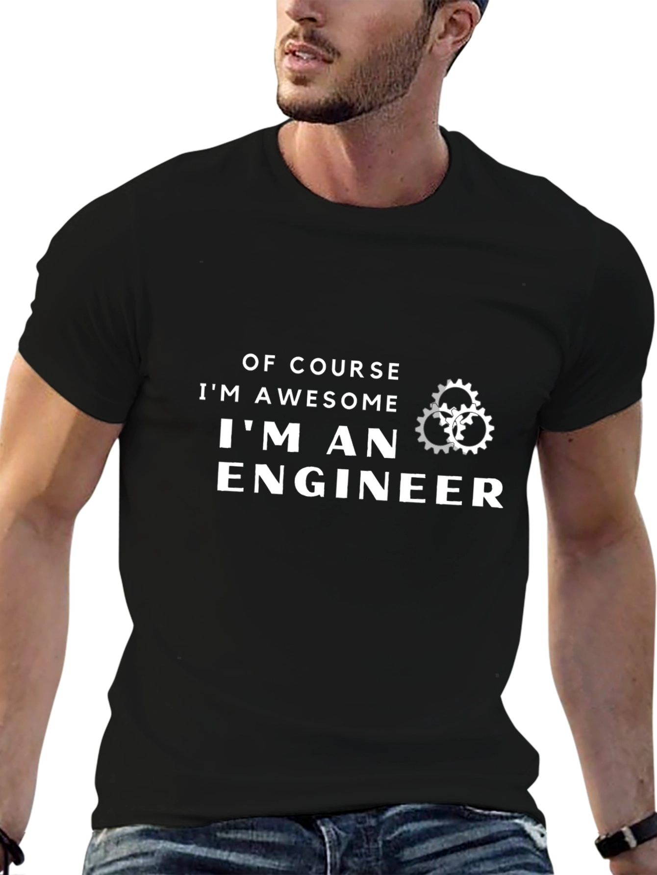 Awesome Engineer T-Shirt - Black Cotton Blend