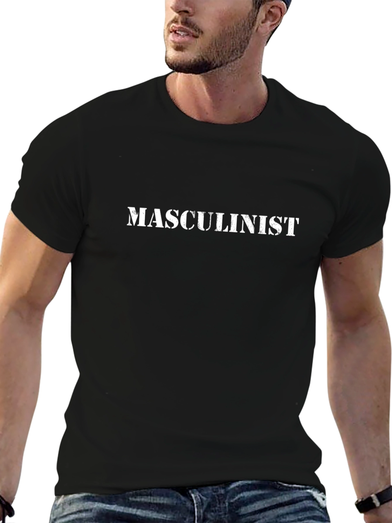 Masculinist Slogan Tee - Classic Black T-Shirt