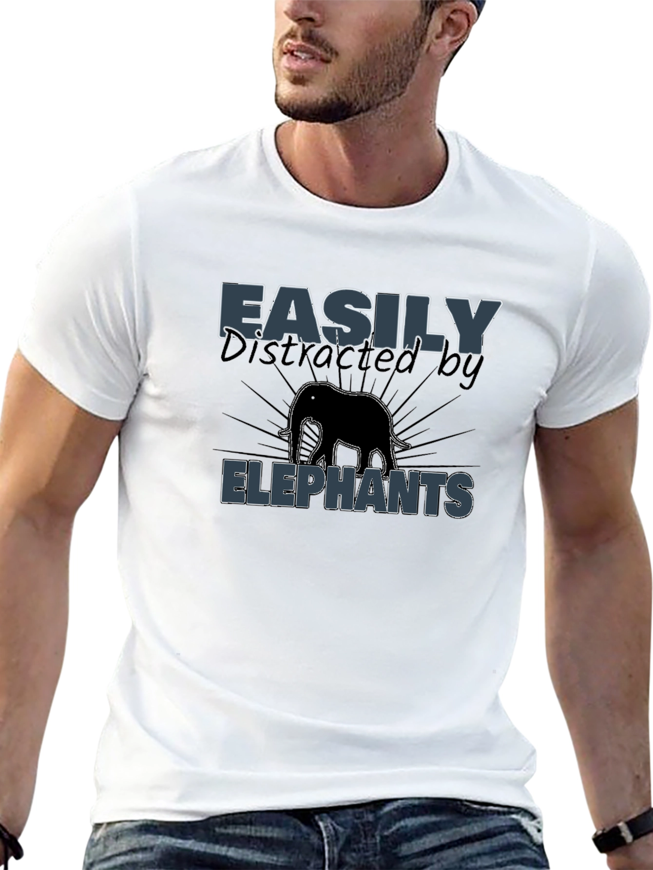 Easily Distracted by Elephants Graphic T-Shirt