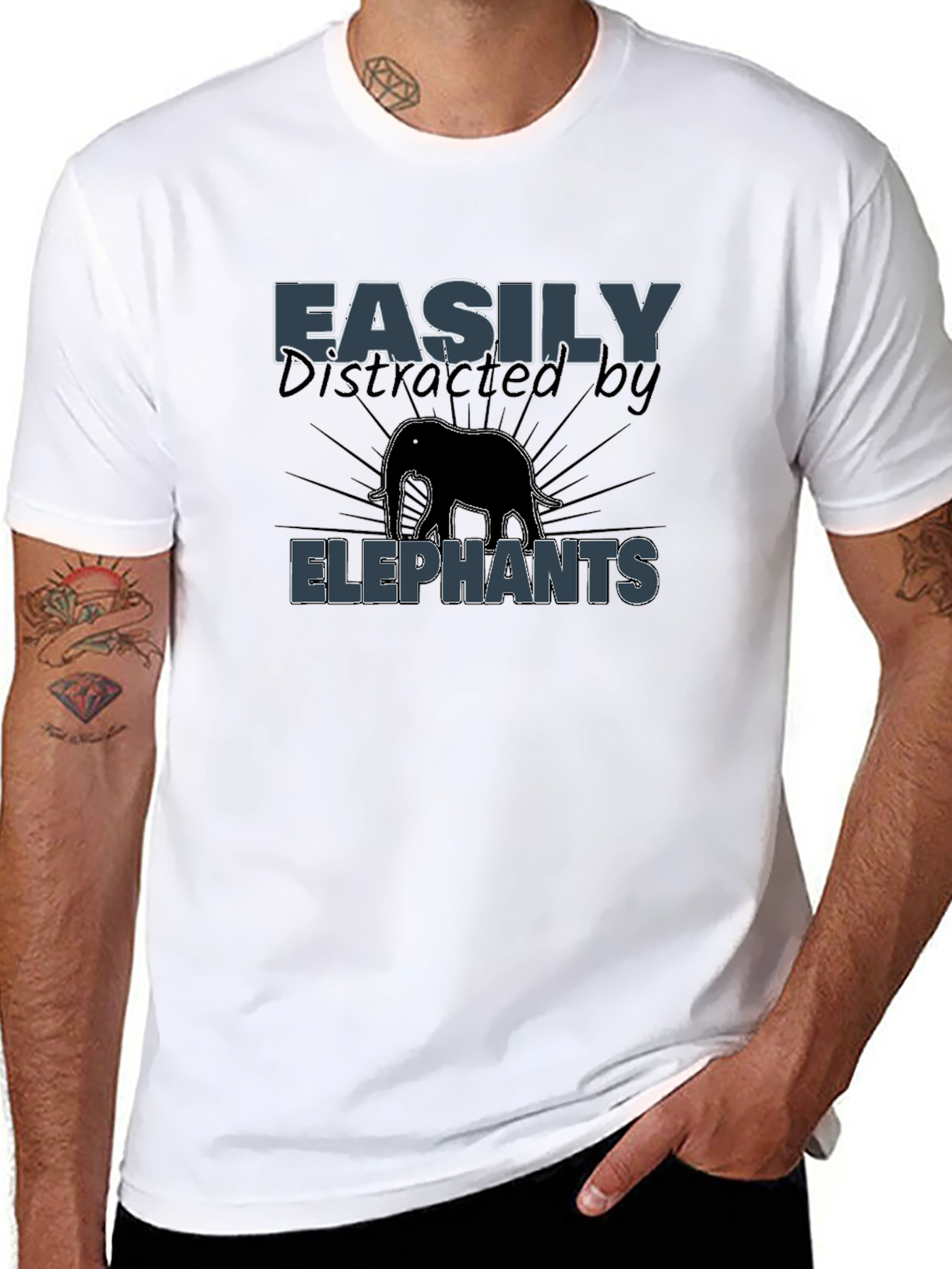 Easily Distracted by Elephants Graphic T-Shirt