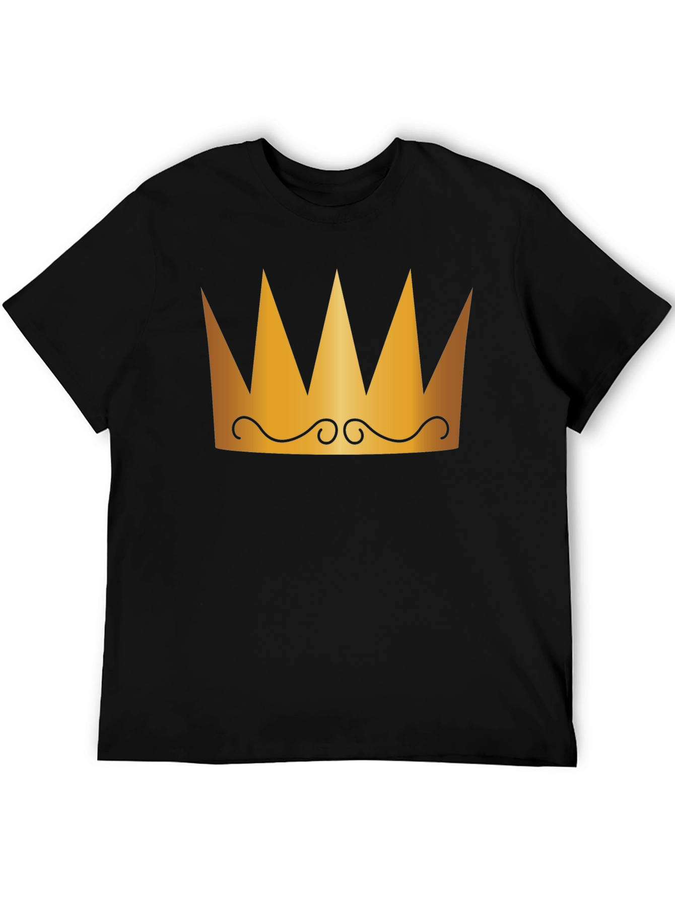 Crown Graphic Tee - Black Cotton T-Shirt