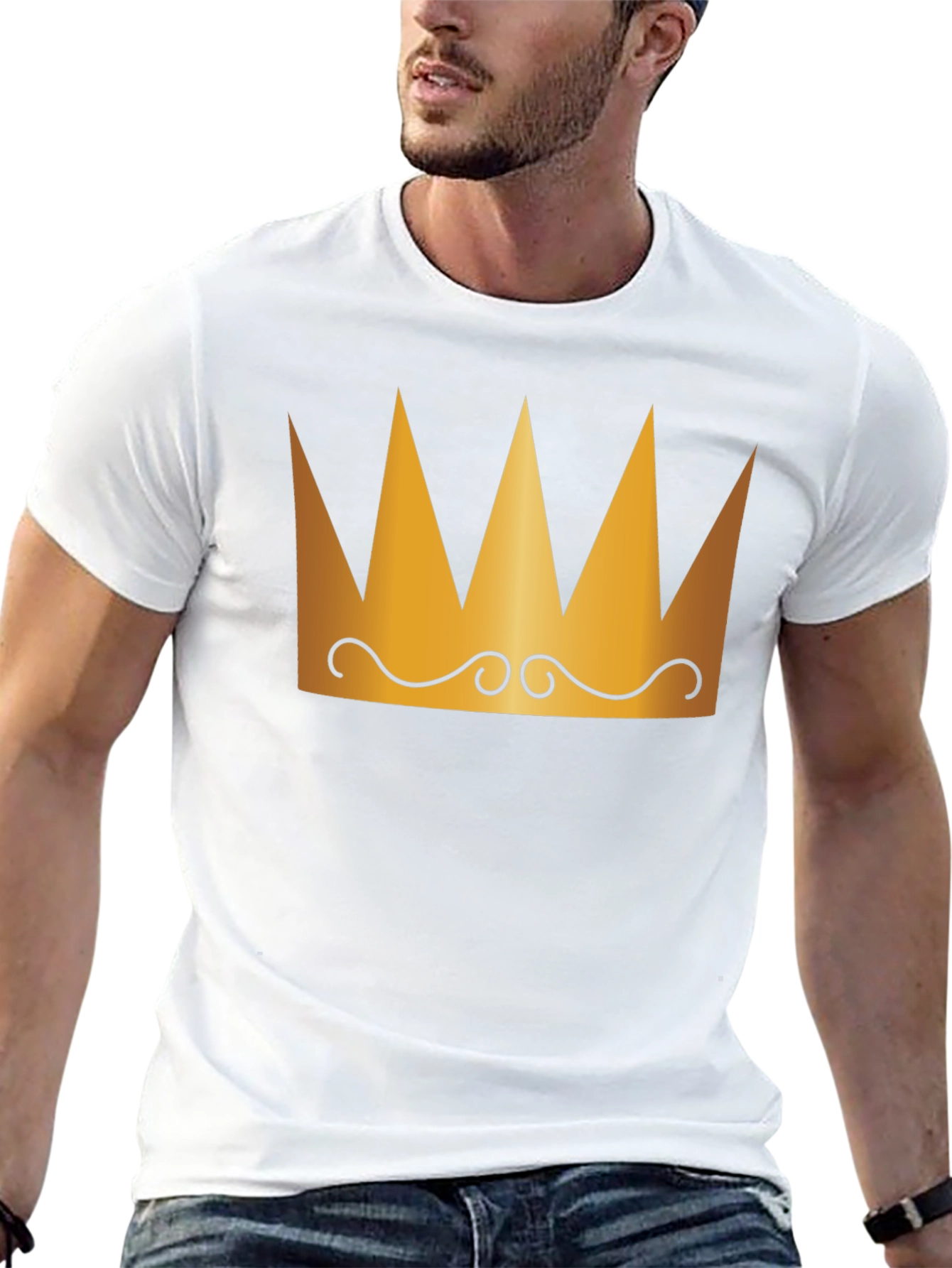 Crown Graphic Tee - Black Cotton T-Shirt