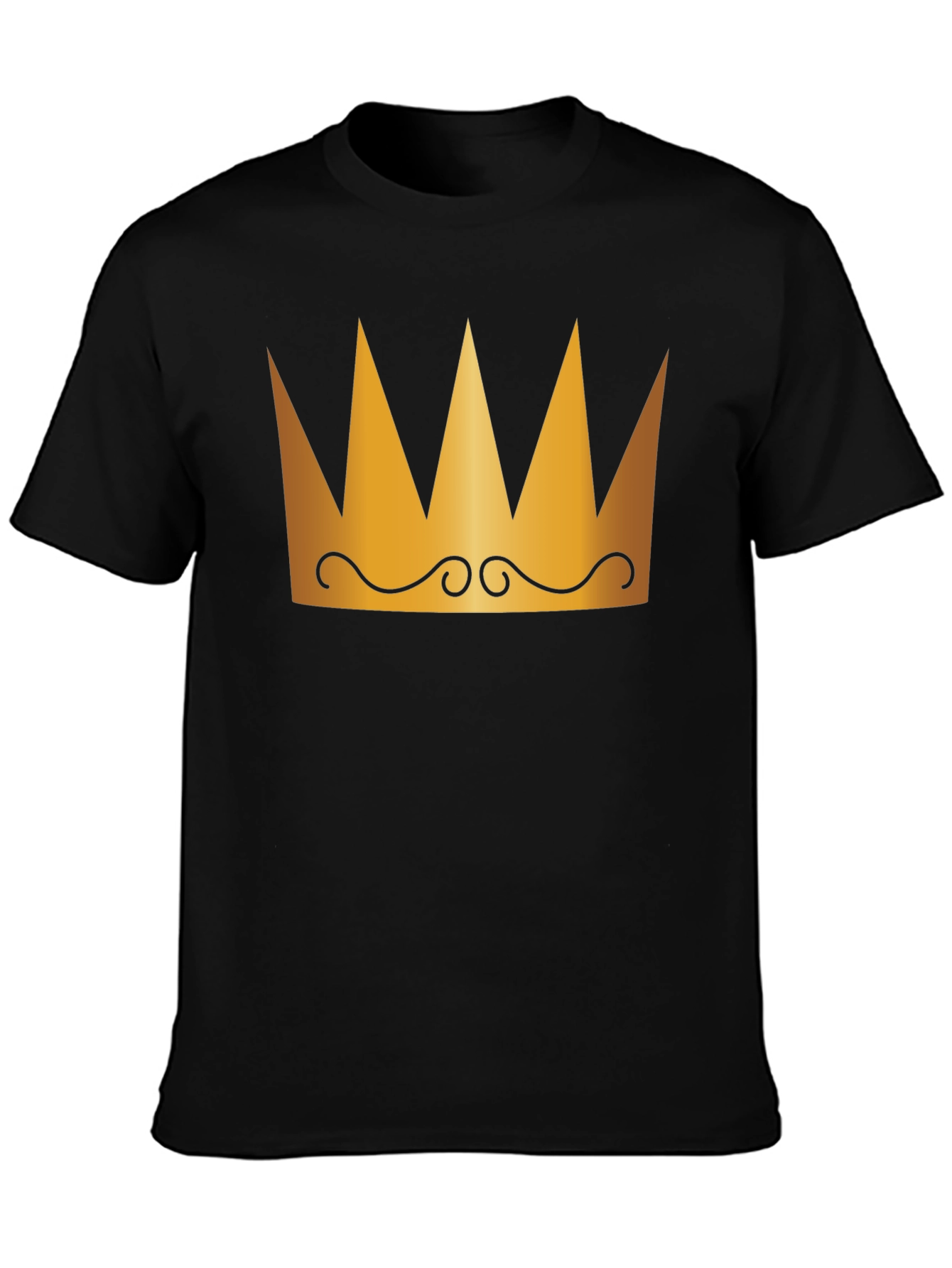 Crown Graphic Tee - Black Cotton T-Shirt