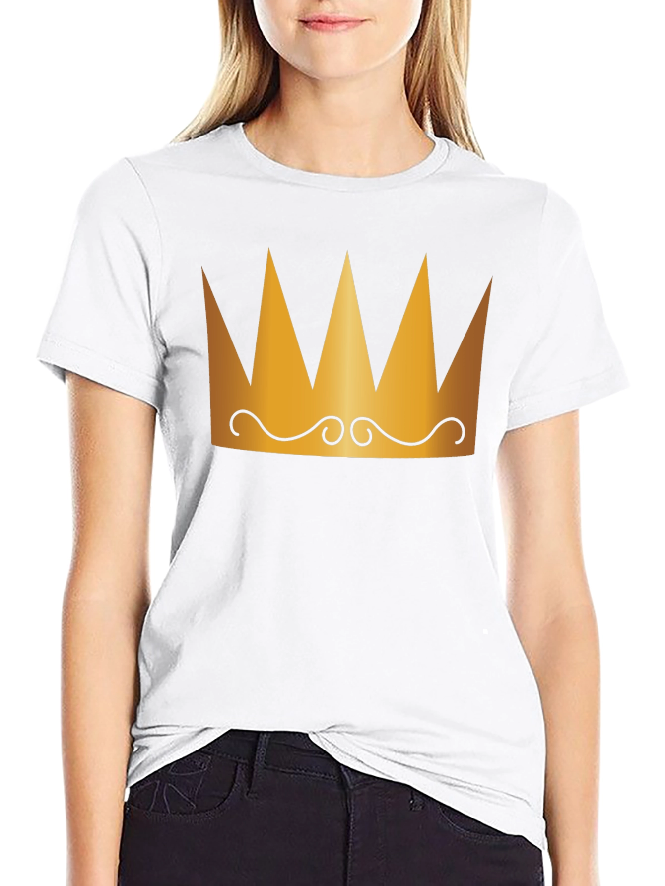 Crown Graphic Tee - Black Cotton T-Shirt