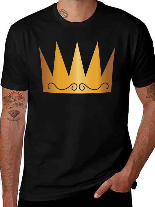 Crown Graphic Tee - Black Cotton T-Shirt