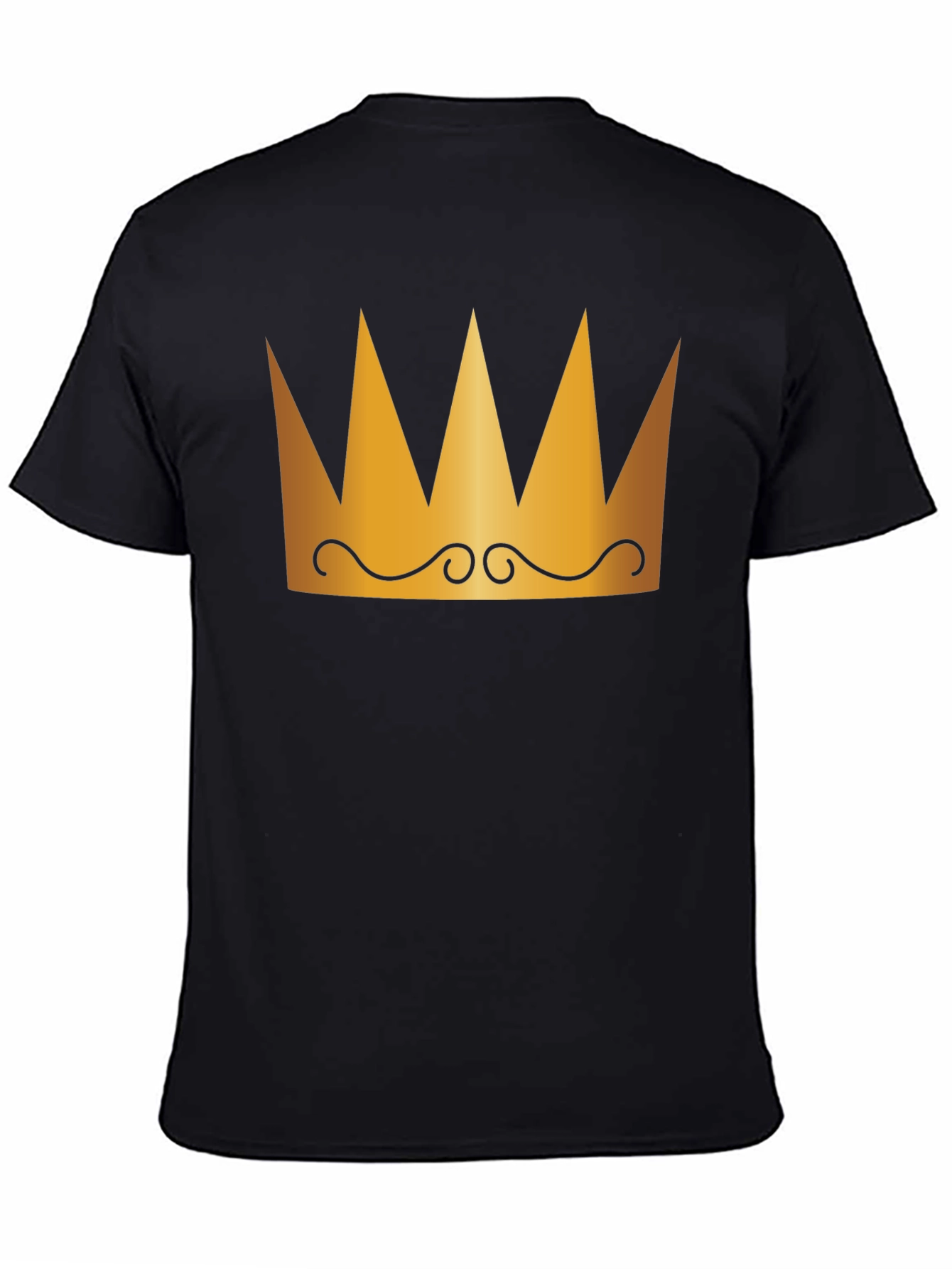 Crown Graphic Tee - Black Cotton T-Shirt